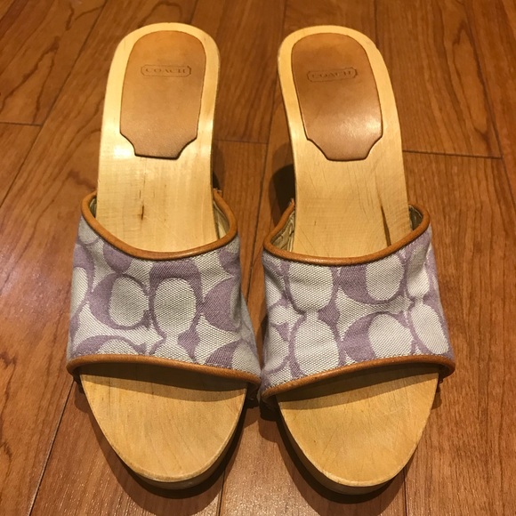 Coach Brenda Wooden Heels Slides - Picture 9 of 9